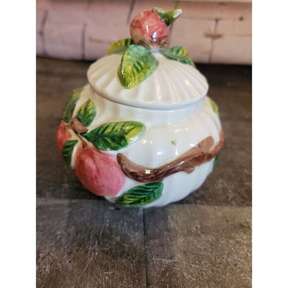 Omnibus japan ceramic white Apple container branch - Picture 3 of 8